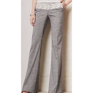 Anthropolgie Elevenses-linen,lace pants